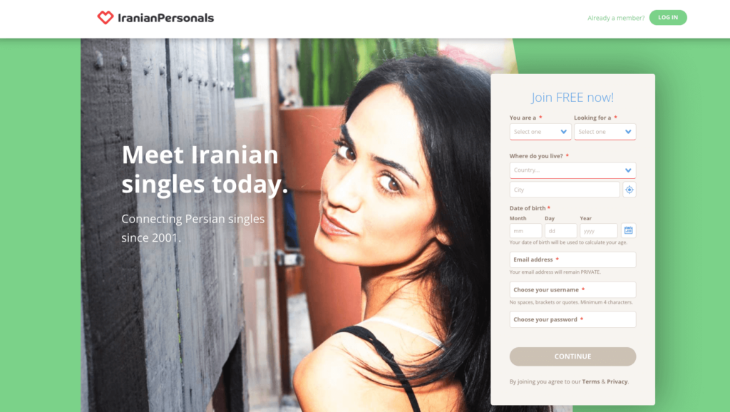 IranianPersonals registration